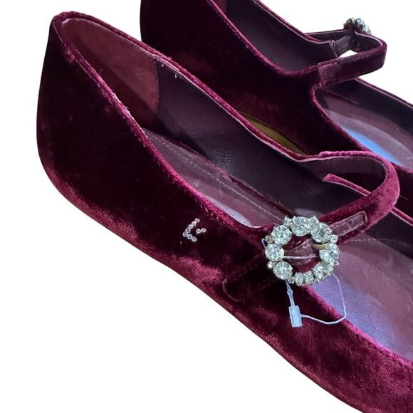 Revolve Larroude Blair Ballet Flat In Wine Velvet - Picture 9 of 11